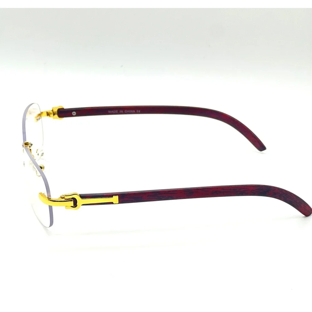 Mens CLASSY Style Wood Buff Retro 90s Hip Hop Rapper Gangster Clear Sunglasses‎